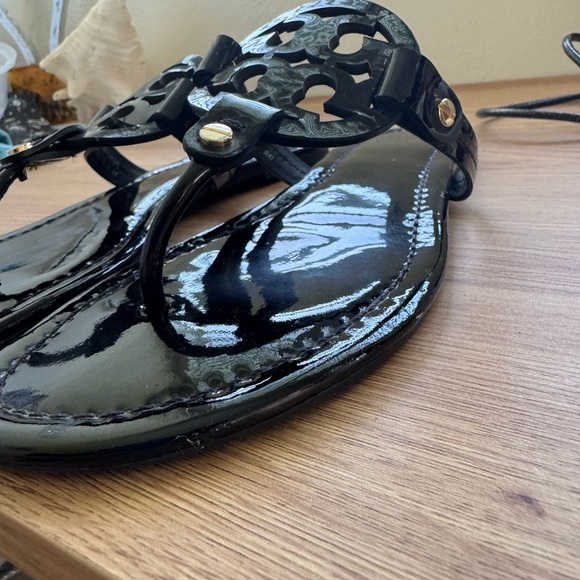 TORY BURCH millar Sandals In Black Patent Leather Size 8 - Picture 15 of 15